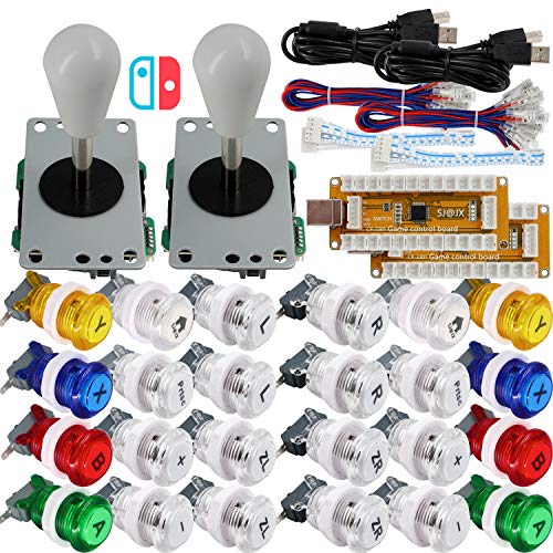 SJ@JX Arcade Game Controller USB Encoder 2 Player Gamepad Microswitch Button 8way Joystick for Nintendo Switch PC PS3 Retropie Raspberry Pi MAME von SJ@JX