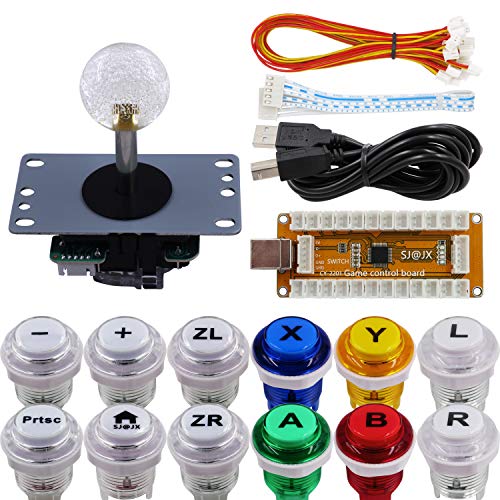 SJ@JX Arcade Game Controller USB Encoder Gamepad Cherry MX Microswitch Button 8way Joystick for Nintendo Switch PC PS3 Retropie Raspberry Pi MAME von SJ@JX