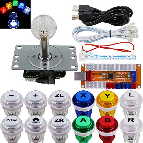 SJ@JX Arcade Game LED Controller Lamp USB Encoder Gamepad Cherry MX Microswitch Light Button 4-8way LED Joystick for Nintendo Switch PC PS3 Raspberry Pi MAME von SJ@JX