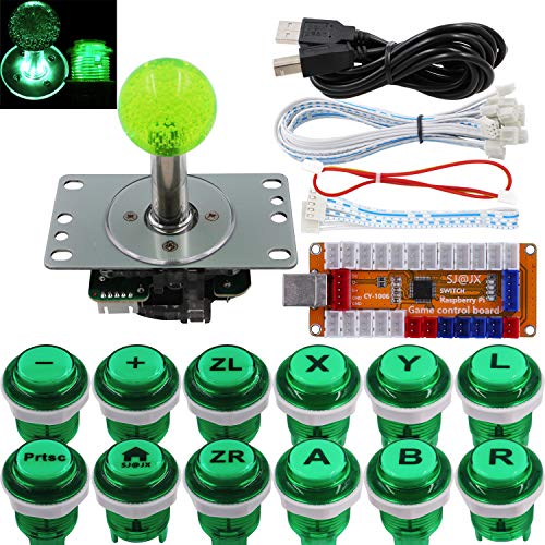 SJ@JX Arcade Game LED Controller Lamp USB Encoder Gamepad Cherry MX Microswitch Light Button 4-8way LED Joystick for Nintendo Switch PC PS3 Raspberry Pi MAME von SJ@JX