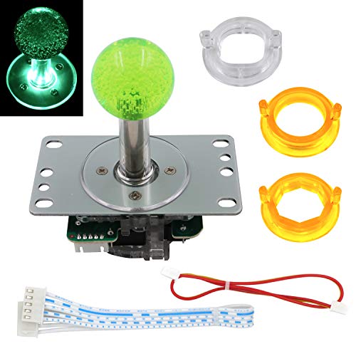 SJ@JX Arcade LED Joystick SANWA Style Fight Game Joystick LED Stick Retro Joy Circular Octagonal Limiter for Retro Pie Raspberry Pi MAME JAMMA von SJ@JX