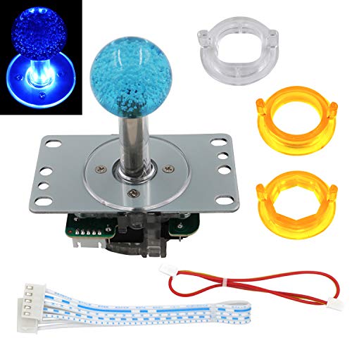 SJ@JX Arcade LED Joystick SANWA Style Fight Game Joystick LED Stick Retro Joy Circular Octagonal Limiter for Retro Pie Raspberry Pi MAME JAMMA von SJ@JX