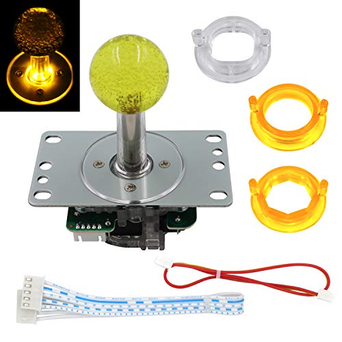 SJ@JX Arcade LED Joystick SANWA Style Fight Game Joystick LED Stick Retro Joy Circular Octagonal Limiter for Retro Pie Raspberry Pi MAME JAMMA von SJ@JX