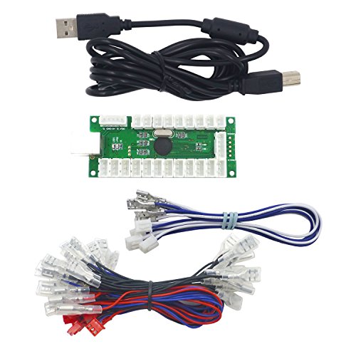 SJJX Zero Delay USB Encoder LED Joystick Kit Arcade DIY Controller For PC Retropie Raspberry Pi MAME von SJ@JX