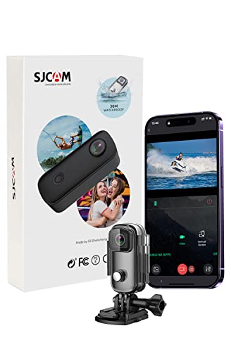 SJCAM C100+ Kleine Action-Taschenkamera Wearable, 4K30fps WiFi Kamera, APP-Steuerung, Unterwasser 98FT wasserdicht, magnetisch, Helmkamera mit Mount Kits, 32G SD-Karte (Schwarz) von SJCAM