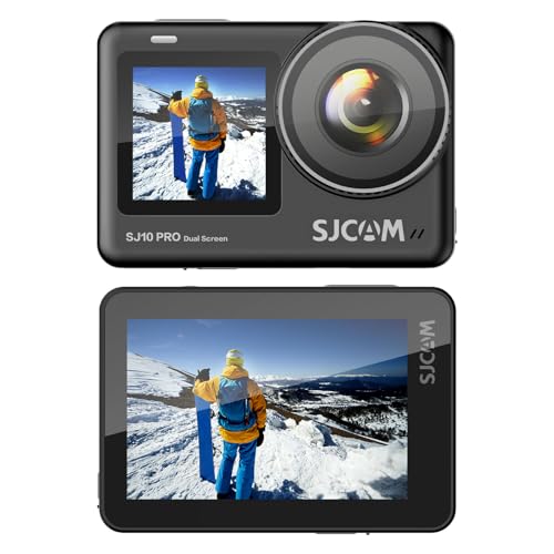 SJCAM SJ10PRO 4K60FPS Action Cam 5Ghz WiFi Kamera, 2.33'' Berührungsbildschirm 170° FOV Sportkamera mit 6-aixs Stabilisierung, 5M Körper wasserdicht Unterwasserkamera von SJCAM