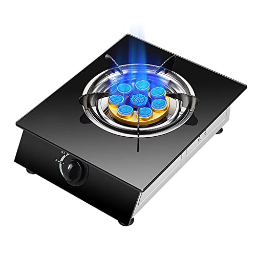 Brenner Gasherd, Gasherd, schwarzes gehärtetes Glas, eingebauter Gasherd, 5,2 kW, Wok-Brenner mit 8 Mulden, rutschfester Gusseisen-Topfständer, für Zuhause, Camping, Wohnwagen, Studentenwohnen und Brenner Gasherd, Gasherd, schwarzes gehärtetes Glas, eingebauter Gasherd, 5,2 kW, Wok-Brenner mit 8 Mulden, rutschfester Gusseisen-Topfständer, für Zuhause, Camping, Wohnwagen, Studentenwohnen und von SJKJNK