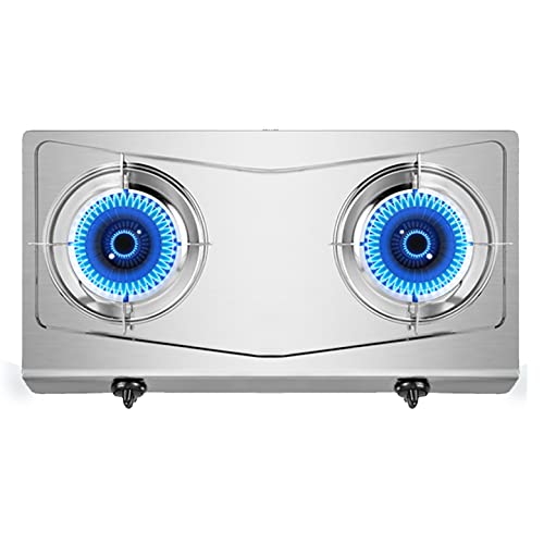 Brenner Gasherd 4,5 kW Licht Edelstahl Desktop Gasherd 2 Brenner Indoor Dining mit FFD, NG/LPG Cabrio Brenner Gasherd 4,5 kW Licht Edelstahl Desktop Gasherd 2 Brenner Indoor Dining mit FFD, NG/LPG Cabrio von SJKJNK
