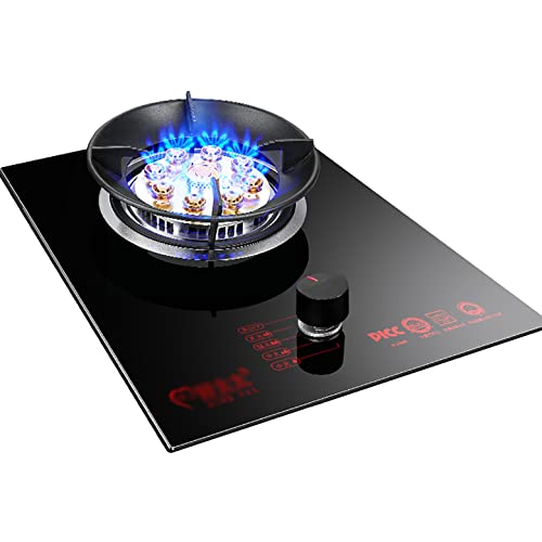 Brenner Gasherd Gasherd 33 cm eingebauter Gasherd, 6,0 kW Feuerkraft, Einzelbrenner, schwarzes Glas-Kochfeld, Heimküche, Kochherd, mit FFD, NG/LPG Cabrio von SJKJNK