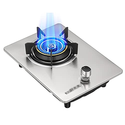 Brenner Gasherd Gasherd Eingebauter Gasherd | Tischkochen, Thermoelement Flameout Schutz/Impuls elektronische Zündung, rutschfeste Gusseisen-Kochfeldringe von SJKJNK