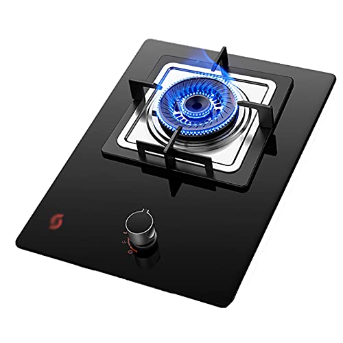 Gaskochfeld, 2-in-1, für Zuhause, Küche, integrierter Gasherd/Tischkochen, 5,2 kW Dreifach-Ring-Brenner, verbrühungsschutz, rote Flecken, verdickte gehärtete Glasscheibe von SJKJNK