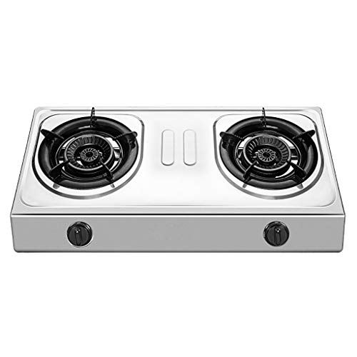 Gaskochfeld, 71 cm, integrierter Gaskochfeld, LPG/NG Doppelbrennstoff-Gasherd, 2 Brenner, Küchenkochfeld, Emaille-Pfannenständer, 4,2 kW Zyklon-Feuerbrenner von SJKJNK