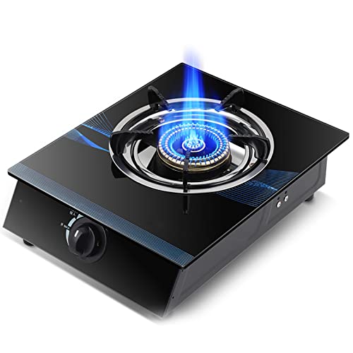 Gaskochfeld, Gasherd, schwarzes gehärtetes Glas, 4,5 kW, Desktop-Gasherd mit Kindersicherungsknopf für kompaktes Wohnen, Küche, Camping oder Wohnwagen Gaskochfeld, Gasherd, schwarzes gehärtetes Glas, 4,5 kW, Desktop-Gasherd mit Kindersicherungsknopf für kompaktes Wohnen, Küche, Camping oder Wohnwagen von SJKJNK