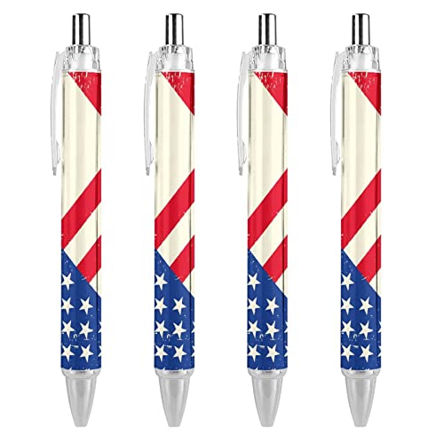 American and Canada Flagss Smooth Writing with Comfortable Grip Gifts for Office Desk Supplies 0.5mm Black Ink Retractable Ballpoint Pen Work Ball Pens Rollerball Pen For Office Business Student 4pcs von SJOAOAA