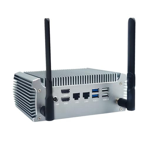 SJRC Mini PC Lüfterlos AMD Ryzen R7 5825U 8C/16T Fanless, Klein Büro Industrial Desktop Computer, WiFi6 BT5.2, UHD 4K Dual Display, Barebone, NO RAM NO Storage NO System von SJRC