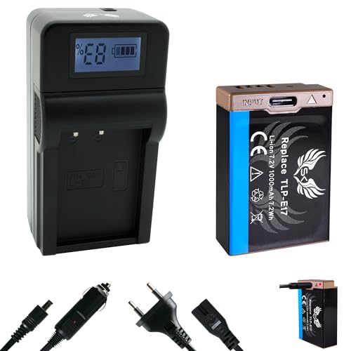SK Akku Canon LP-E17 |- 1000mAh -| mit USB Typ-C Ladebuchse + Speed Charger für Canon EOS RP R8 R100 - M3 M5 M6 II - 77D 800D // (Teildekodiert) von SK GAMES