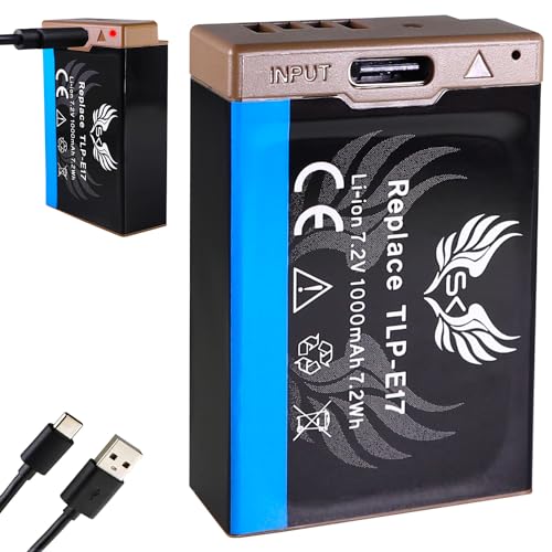 SK Akku Canon LP-E17 |- 1000mAh -| mit USB Typ-C Ladebuchse für Canon EOS RP R8 R50 R100 - M3 M5 M6 II - 77D 200D 750D 800D /// (Teildekodiert) von SK Games
