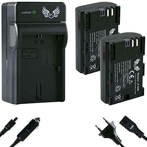 2X SK Akku Canon LP-E6N 2040mAh + Ladegerät LP-E6 LP-E6NH für Canon EOS-R EOS R Ra R5 R6 R7 5D 5DS 6D 7D Mark I II III IV 60D 70D 80D 90D XC10 XC15 2X SK Akku Canon LP-E6N 2040mAh + Ladegerät LP-E6 LP-E6NH für Canon EOS-R EOS R Ra R5 R6 R7 5D 5DS 6D 7D Mark I II III IV 60D 70D 80D 90D XC10 XC15 von SK Games