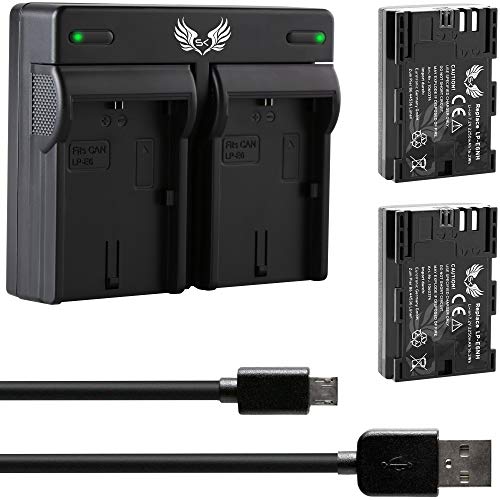 2X SK Akku Ersatz für Canon LP-E6NH // 2250mAh // mit NTC-Sensor & V1-Gehäuse + Dual Charger für Canon LP-E6 LP-E6N EOS R R5 R6 R7 5D 6D 7D 90D XC15 2X SK Akku Ersatz für Canon LP-E6NH // 2250mAh // mit NTC-Sensor & V1-Gehäuse + Dual Charger für Canon LP-E6 LP-E6N EOS R R5 R6 R7 5D 6D 7D 90D XC15 von SK Games