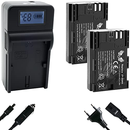2X SK Akku Ersatz für Canon LP-E6NH // 2250mAh // mit NTC-Sensor & V1-Gehäuse + Speed Charger für Canon LP-E6 LP-E6N EOS R R5 R6 R7 5D 6D 7D 90D XC15 2X SK Akku Ersatz für Canon LP-E6NH // 2250mAh // mit NTC-Sensor & V1-Gehäuse + Speed Charger für Canon LP-E6 LP-E6N EOS R R5 R6 R7 5D 6D 7D 90D XC15 von SK Games