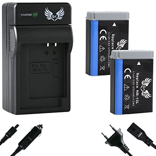 2X SK Akku Ersatz für Canon NB-13L 1250mAh + Charger für PowerShot G1 X Mark III / G5 X G9 X Mark II / G7 X Mark II - III SX720 HS SX730 HS SX740 HS 2X SK Akku Ersatz für Canon NB-13L 1250mAh + Charger für PowerShot G1 X Mark III / G5 X G9 X Mark II / G7 X Mark II - III SX720 HS SX730 HS SX740 HS von SK Games
