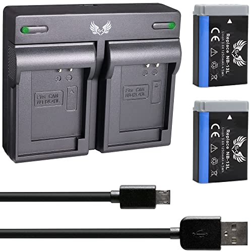 2X SK Akku Ersatz für Canon NB-13L 1250mAh + Dual Charger für PowerShot G1 X Mark III / G5 X G9 X Mark II / G7 X Mark II - III / SX730 HS / SX740 HS 2X SK Akku Ersatz für Canon NB-13L 1250mAh + Dual Charger für PowerShot G1 X Mark III / G5 X G9 X Mark II / G7 X Mark II - III / SX730 HS / SX740 HS von SK Games