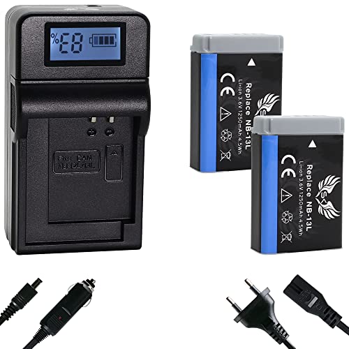 2X SK Akku Ersatz für Canon NB-13L 1250mAh + Speed Charger für PowerShot G1 X Mark III / G5 X G9 X Mark II / G7 X Mark II - III / SX730 HS / SX740 HS 2X SK Akku Ersatz für Canon NB-13L 1250mAh + Speed Charger für PowerShot G1 X Mark III / G5 X G9 X Mark II / G7 X Mark II - III / SX730 HS / SX740 HS von SK Games