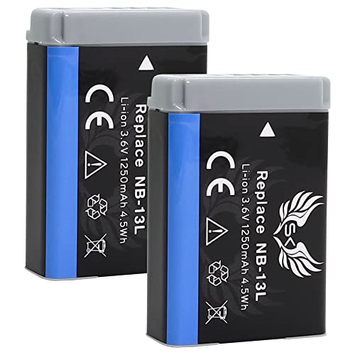 2X SK Akku Ersatz für Canon NB-13L | 1250mAh | für PowerShot G1 X Mark III / G5 X G9 X Mark II / G7 X Mark II - III / SX720 HS / SX730 HS / SX740 HS von SK Games