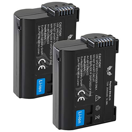 2X SK Akku Ersatz für Nikon EN-EL15 | 2040mAh | EN-EL15b EN-EL15c für Nikon Z5 Z6 II Z7 II D500 D610 D780 D800 D810 D850 D7000 D7200 von SK Games