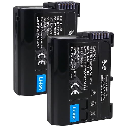 2X SK Akku Ersatz für Nikon EN-EL15c -/- 2400mAh -/- EN-EL15b EN-EL15a EN-EL15 für -/- Z8 Z7 II Z6 II -/- Z5 D500 D750 D800 D850 D7000 D7500 ENEL15 von SK Games