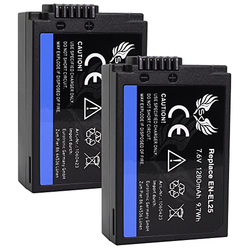 2X SK Akku Ersatz für Nikon EN-EL25 | 1280mAh | EN-EL25a für Nikon Z 30 / Z 50 / Z FC // Z30 / Z50 / ZFC von SK Games