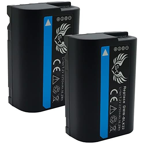 2X SK Akku Ersatz für Panasonic DMW-BLK22 / DMW-BLK22E | 2250mAh | für Lumix DC - G9 / GH5 / GH5 II / GH5S / GH6 / S5 S5K von SK Games