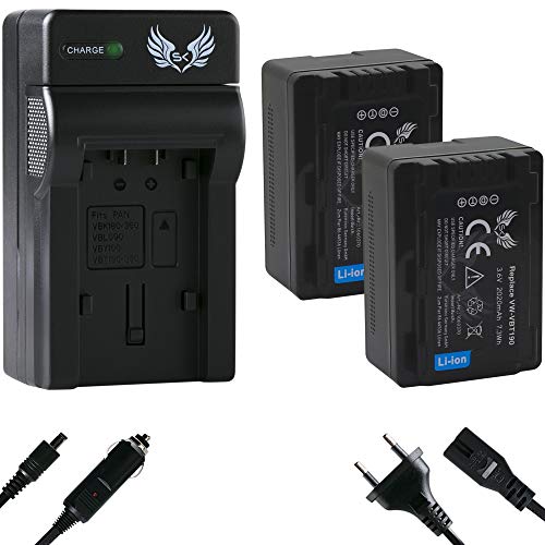 2X SK Akku Ersatz für Panasonic VW-VBT190 E-K 2020mAh + Ladegerät VW-VBK180 VW-VBK360 VW-VBT380 VW VBK180 VBK360 VBT380 E K für HC-V777 VXF999 TM41 2X SK Akku Ersatz für Panasonic VW-VBT190 E-K 2020mAh + Ladegerät VW-VBK180 VW-VBK360 VW-VBT380 VW VBK180 VBK360 VBT380 E K für HC-V777 VXF999 TM41 von SK Games