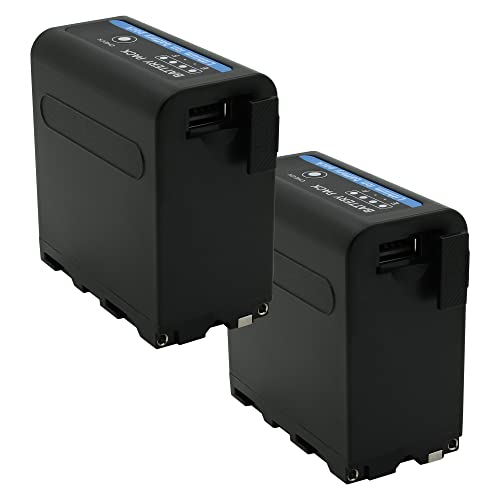 2X SK Akku Ersatz für Sony NP-F980 |- 10050mAh LG Zellen -| Akku NP-F550 NP-F750 NP-F960 NP-F970 NP-F990 / 5V USB Ausgang und DC 8,4V EIN & Ausgang von SK Games