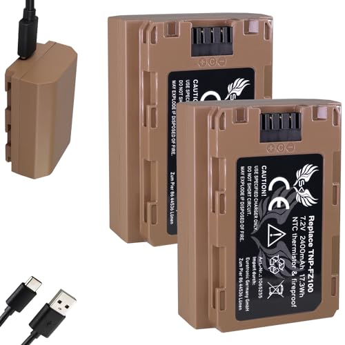 2X SK Akku Ersatz für Sony NP-FZ100 |- 2400mAh -| mit USB Typ-C Ladeanschluss/NTC-Sensor & V1-Gehäuse für Sony FX30 Alpha 9 II A9 A9II A7R V ZV-E1 2X SK Akku Ersatz für Sony NP-FZ100 |- 2400mAh -| mit USB Typ-C Ladeanschluss/NTC-Sensor & V1-Gehäuse für Sony FX30 Alpha 9 II A9 A9II A7R V ZV-E1 von SK Games