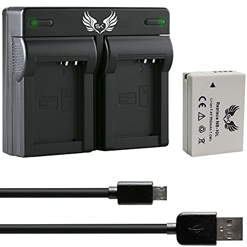SK Akku Ersatz für Canon NB-10L // 950mAh + Dual Charger für PowerShot G1X G3X / G15 G16 // SX40 HS SX50 HS SX60 HS SK Akku Ersatz für Canon NB-10L // 950mAh + Dual Charger für PowerShot G1X G3X / G15 G16 // SX40 HS SX50 HS SX60 HS von SK Games