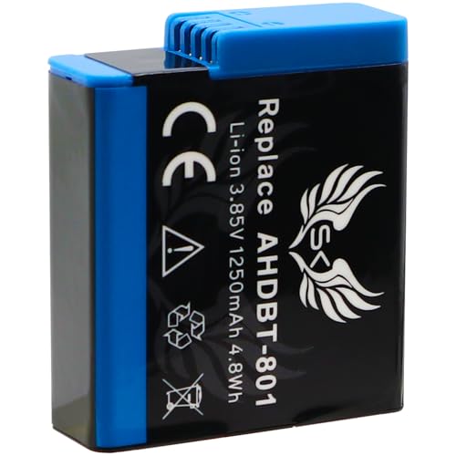 SK Akku Ersatz für GoPro | 1250mAh | Hero 8 Hero 7 Hero 6 Hero 5 Black 2018 // AHDBT-801 AHDBT-501 AABAT-001 // Hero8 Hero7 Hero6 Hero5 Hero2018 von SK Games