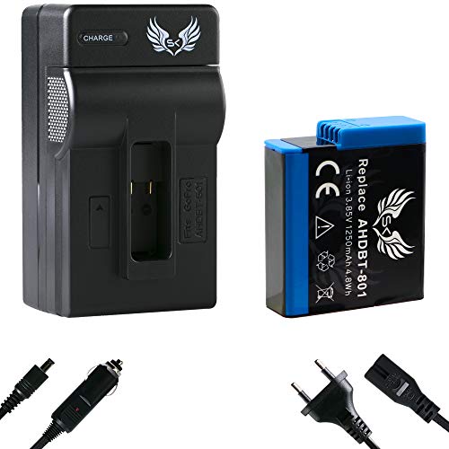 SK Akku Ersatz für GoPro Hero 8 Hero 7 Hero 6 Hero 5 Black 2018 || 1250mAh|| + Ladegerät für Go Pro AHDBT-801 AHDBT-501 AABAT-001 Hero8 Hero7 Hero6 SK Akku Ersatz für GoPro Hero 8 Hero 7 Hero 6 Hero 5 Black 2018 || 1250mAh|| + Ladegerät für Go Pro AHDBT-801 AHDBT-501 AABAT-001 Hero8 Hero7 Hero6 von SK Games