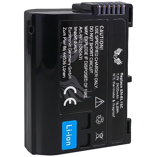 SK Akku Ersatz für Nikon EN-EL15c -/- 2400mAh -/- EN-EL15b EN-EL15a EN-EL15 für -/- Z8 Z7 II Z6 II -/- Z5 D500 D750 D800 D850 D7000 D7500 ENEL15 von SK Games