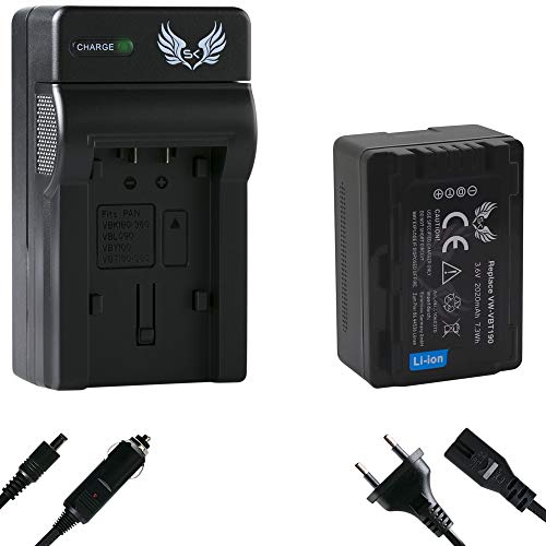 SK Akku Ersatz für Panasonic VW-VBT190 E-K 2020mAh + Ladegerät VW-VBK180 VW-VBK360 VW-VBT380 VW VBK180 VBK360 VBT380 E K für HC-V777 VXF999 TM41 SK Akku Ersatz für Panasonic VW-VBT190 E-K 2020mAh + Ladegerät VW-VBK180 VW-VBK360 VW-VBT380 VW VBK180 VBK360 VBT380 E K für HC-V777 VXF999 TM41 von SK Games