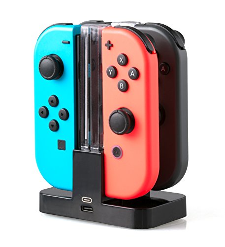 SK Games 4in1 Joy-Con Controller Ladestation Dockingstation Ladegerät Charger kompatibel mit Nintendo Switch von SK Games