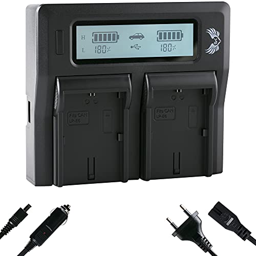 SK LCD Dual Akku Charger für Canon LP-E6NH LP-E6N LP-E6 /// Ladegerät passend zu EOS R R5 R6 R7 5D 5DS 6D 7D Mark II III IV 60D 80D 90D XC10 XC15 SK LCD Dual Akku Charger für Canon LP-E6NH LP-E6N LP-E6 /// Ladegerät passend zu EOS R R5 R6 R7 5D 5DS 6D 7D Mark II III IV 60D 80D 90D XC10 XC15 von SK Games