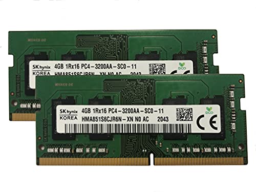 SK Hynix 8GB KIT (2 x 4GB) DDR4 3200MHz PC4-25600 1,2V 1R x 16 SODIMM Laptop Arbeitsspeicher HMA854S6CJR6N-XN, OEM Paket von SK Hynix