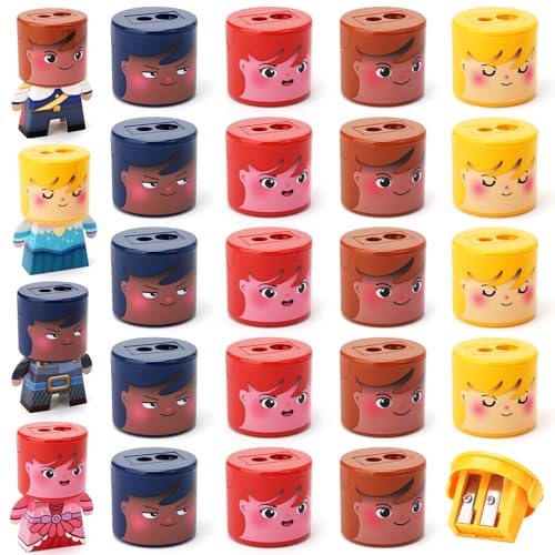 SKAMORI 24 Bleistiftspitzer Kinder, Mitgebsel Kindergeburtstag 5 6 7 8 9 10 Jahre, Anspitzer Kinder als Give Aways Kindergeburtstag & Gastgeschenke Kindergeburtstag von SKAMORI