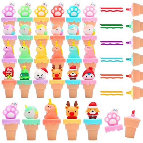 SKAMORI 24 PCS Mini Textmarker Set Cartoon Eiscreme Form für Kinder Mitgebsel Kindergeburtstag 6 7 8 9 10 jahre,Kleine Geschenke für Kinder SKAMORI 24 PCS Mini Textmarker Set Cartoon Eiscreme Form für Kinder Mitgebsel Kindergeburtstag 6 7 8 9 10 jahre,Kleine Geschenke für Kinder von SKAMORI