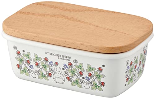 Skater ENBT5_592553 Enameled Butter Case, Wooden Lid, 16,9 FL oz (500 ml), My Neighbor Totoro, 103 x 153 x 64 mm von SKATER