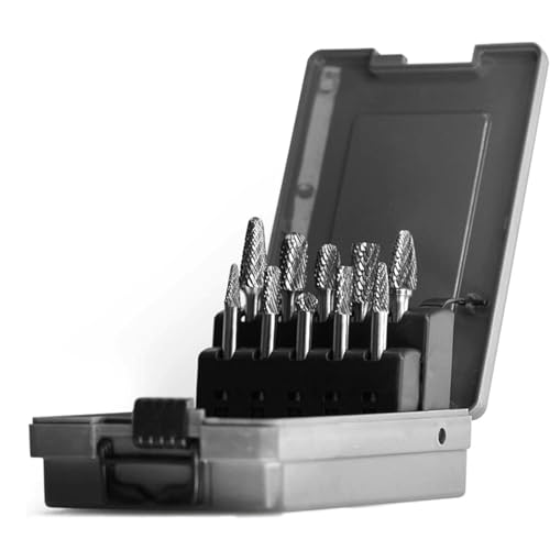 Wolframkarbid-Frässtifte-Set, 6 mm Schaft, Doppelschnitt, solide Elektrowerkzeuge, Rotationsfeilen-Bits für die Schleifmaschine, Metall- und Holzfräser, Fräsen von SKFGNX