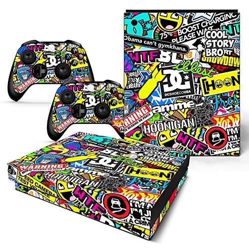 SKINOWN Skin Sticker für Microsoft Xbox One X Konsole und 2 Controller (Art Bombing slapping) von SKINOWN