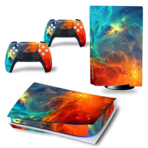 SKINOWN Skin Sticker für Playstation PS5 CD Version Disk Edition Konsole und Controller Cosmic Nebular von SKINOWN