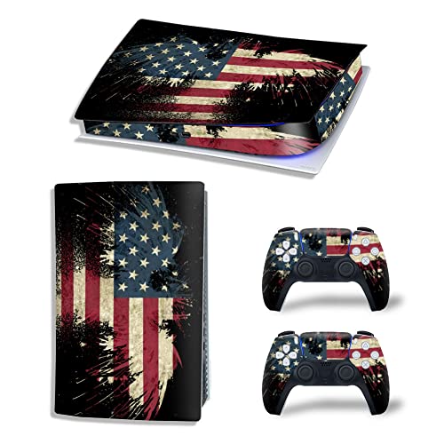 SKINOWN Skin Sticker für Playstation PS5 Digital Edition Konsole & Controller Fade American Flag von SKINOWN